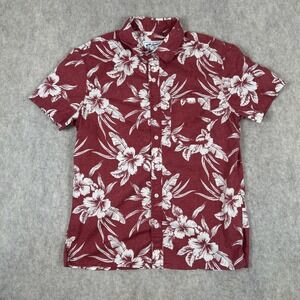 American Eagle Floral Print Short Sleeve Button Up Tee - Shirt Men's Size Medium